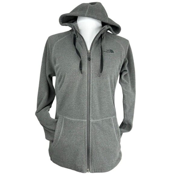 The North Face‎ Women's Grey Polartec Classic Full Zip Fleece Hooded Jacket S/37 - Picture 2 of 16